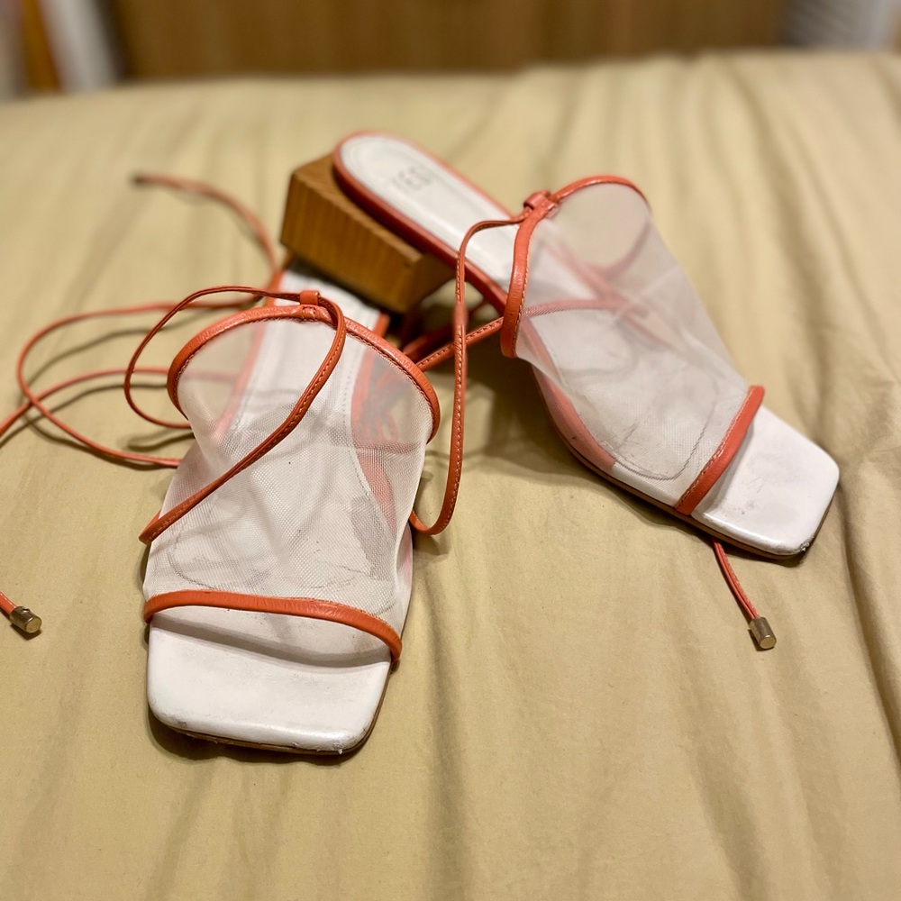 Elegant Sheer Coral Women's Heels